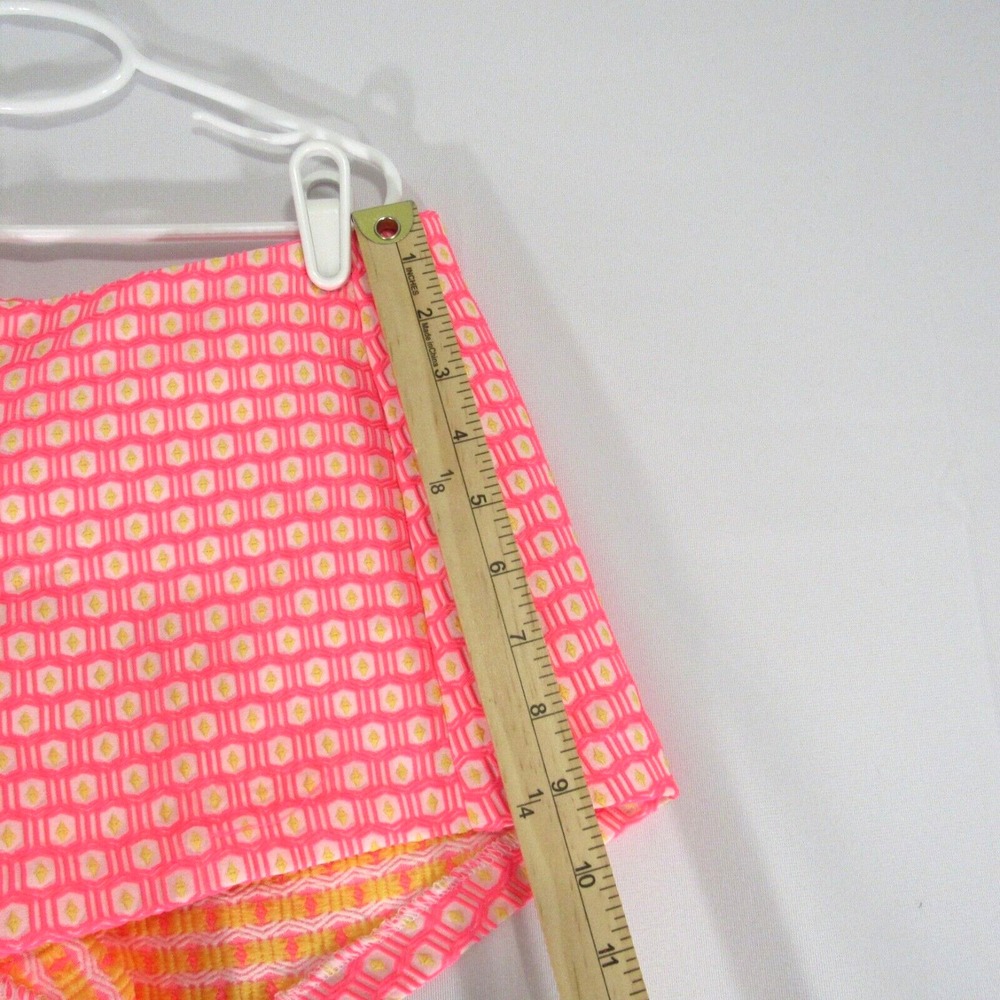 Lilly Pulitzer Shorts Size 00 Liza Hot Pink & Yellow Geometric Jacquard Back Zip - Picture 3 of 10